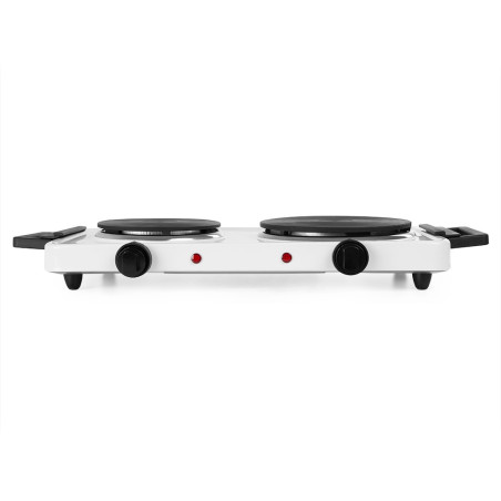 Hornillo Electrico 2 Fuegos Orbegozo | Placa de Cocina Electrica 2500W 2 Termostatos | Cocina Portatil Camping blanca