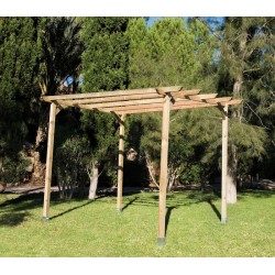 Pergola en bois 240x240x250 cm. Pergola Jardin Extérieur Finition Teck