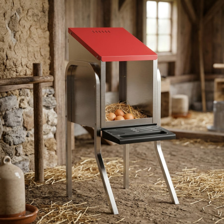 Nido per galline da interno con 1 scomparto | Rialzato con gambe | Funzionale e confortevole | 30x47x76 cm
