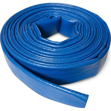 Tubo flessibile piatto da 25 mm x 10 m per scarico acqua | Tubo in PVC blu per pompe e piscine | Tubo flessibile piatto da 25 mm