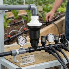 Regulador de pressão de água para irrigação por gotejamento, rosca de 1 1/4'', saída de pressão de água de 1,05 bar