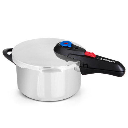 Pentola a pressione Orbegozo 4L Ø22cm Super Fast | Acciaio inox 18/10 | Regolatore di pressione | Pentola a pressione