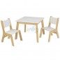 Ensemble moderne de table et 2 chaises en bois. 
