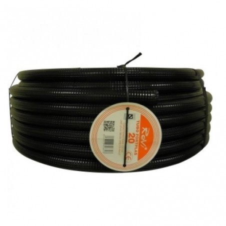 Tuyau de refoulement PVC 50 m Flexible Spiralé 20 mm avec Spirale de renforcement, noir