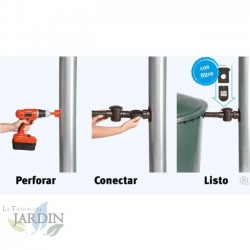 Runder Fallrohrfilter für Rohre von 75 bis 110 mm, 1"-Auslass