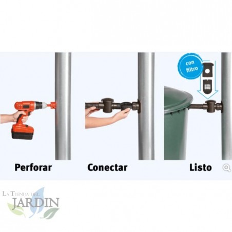 Filtro de descida redondo para tubos de 75 a 110 mm, saída de 1"