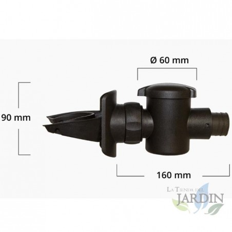 Filtro de descida redondo para tubos de 75 a 110 mm, saída de 1"
