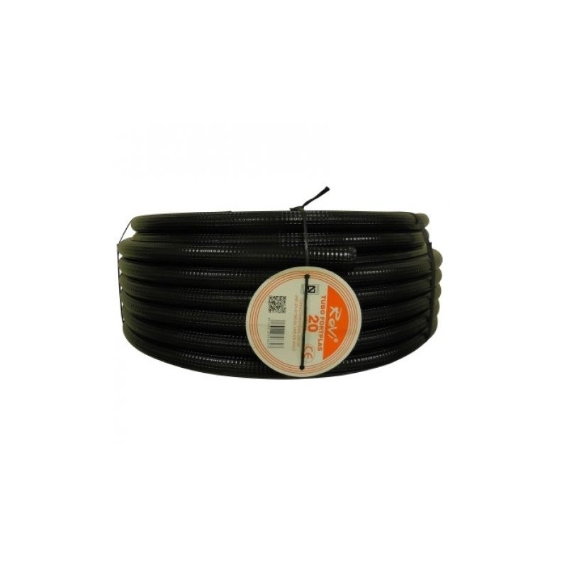 Tuyau de refoulement PVC 100 m Flexible Spiralé 20 mm avec Spirale de renforcement, noir