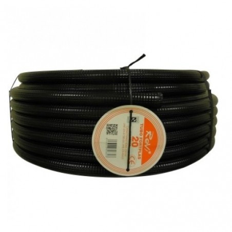 Tuyau de refoulement PVC 100 m Flexible Spiralé 20 mm avec Spirale de renforcement, noir