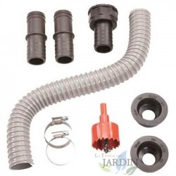 Flexible connection set, for connecting a filter-tank and tank-tank