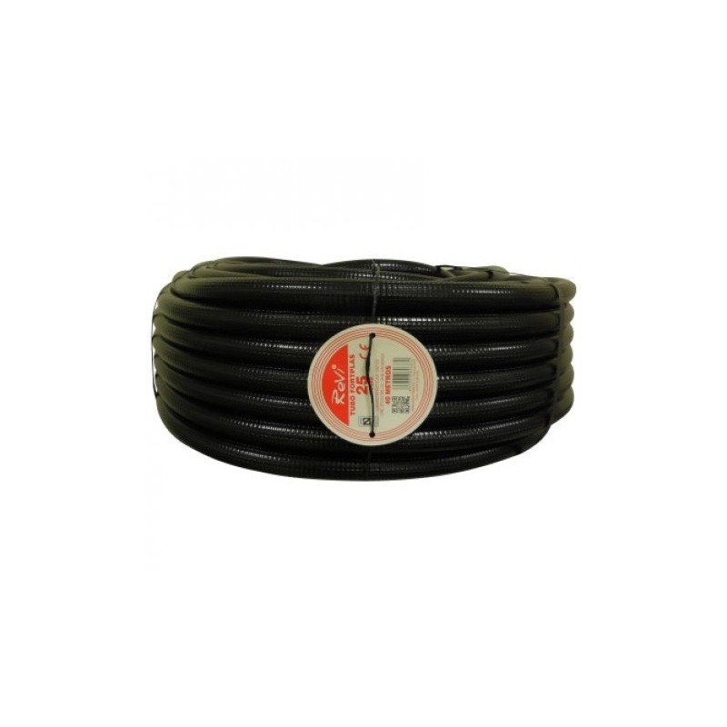 Tube annelé 25mm 75 mètres | Tuyau annelé avec certificat AENOR utilisé pour la conduite de câbles électriques