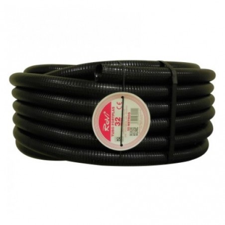 Tuyau de refoulement PVC 50 m Flexible Spiralé 32 mm avec Spirale de renforcement, noir