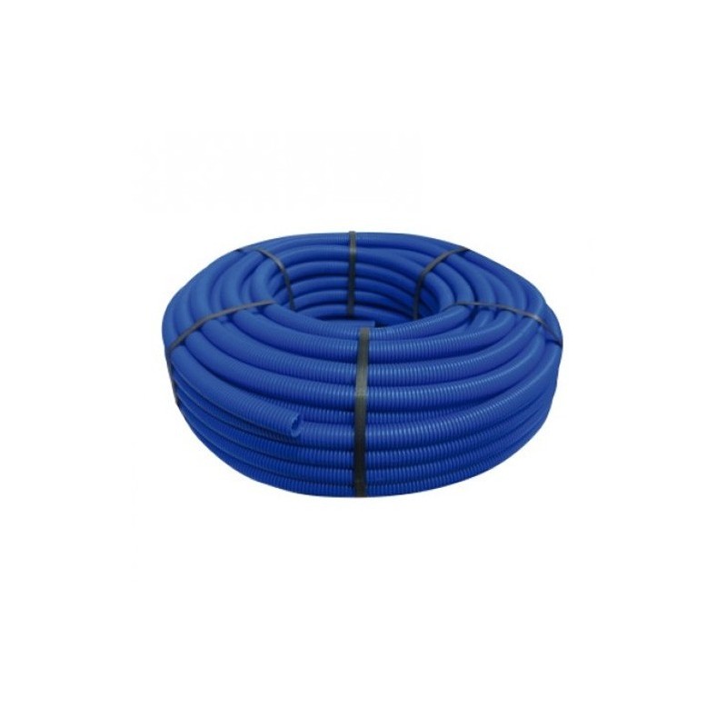 Tube ondulé bleu 19 mm, bobine de 50 mètres