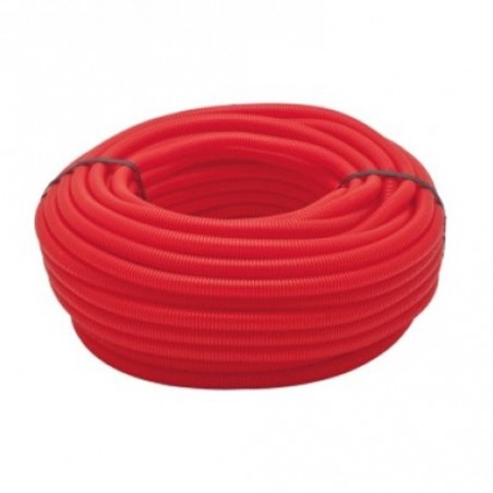 Tuyau Corrugué Rouge 19 mm 50 mètres | Tuyauterie corruguée avec Certificat AENOR | Convient pour la protection des tuyaux