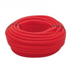 Tuyau Corrugué Rouge 16 mm 50 mètres | Tuyauterie corruguée avec Certificat AENOR | Convient pour la protection des tuyaux