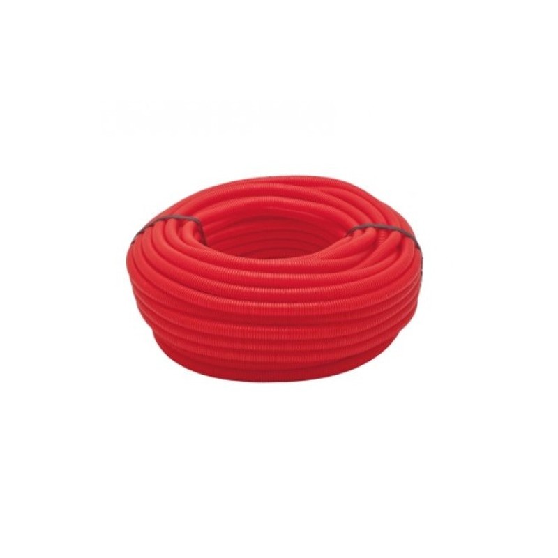 Tubo corrugado vermelho de 16 mm, 50 metros | Tubo corrugado certificado pela AENOR | Adequado para proteção de tubos Tubo corrugado vermelho de 16 mm, 50 metros | Tubo corrugado certificado pela AENOR | Adequado para proteção de tubos