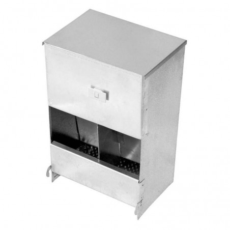 Rabbit food dispenser hopper feeder with 2 holes and lid