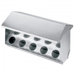 Comedouro para coelhos com 10 furos, 63x25x31 cm