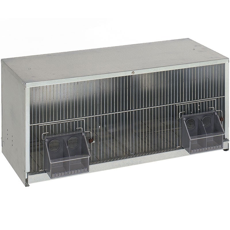 Cage à pigeons en tôle galvanisée 2 départements, 97,5x44,5x44 cm Cage à pigeons en tôle galvanisée 2 départements, 97,5x44,5x44 cm