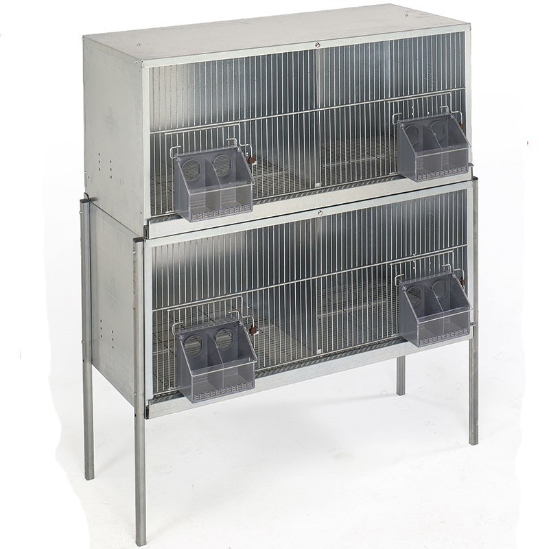 Cage à pigeons en tôle galvanisée 4 départements avec pieds, 100x45x136 cm Cage à pigeons en tôle galvanisée 4 départements avec pieds, 100x45x136 cm