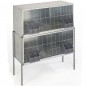 Cage à pigeons en tôle galvanisée 4 départements avec pieds, 100x45x136 cm Cage à pigeons en tôle galvanisée 4 départements avec pieds, 100x45x136 cm