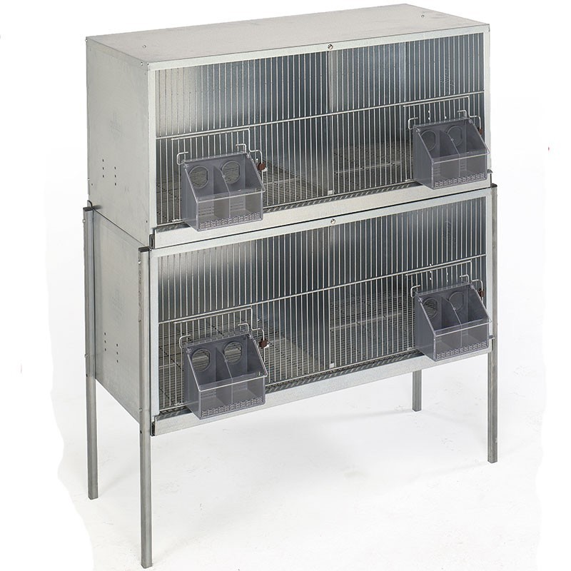 Cage à pigeons à 4 compartiments et pieds