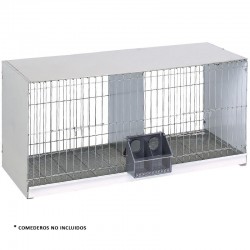Galvanized sheet metal pigeon cage with 2 compartments