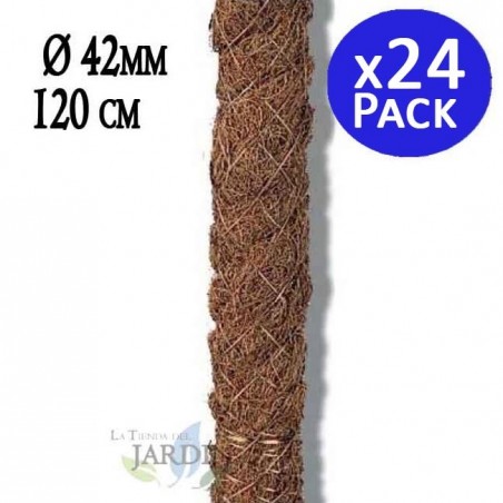 24 x Poste Tutor Musgo de Coco 120 cm, 42 mm. Utilizado en agricultura, plantaciones y floricultura
