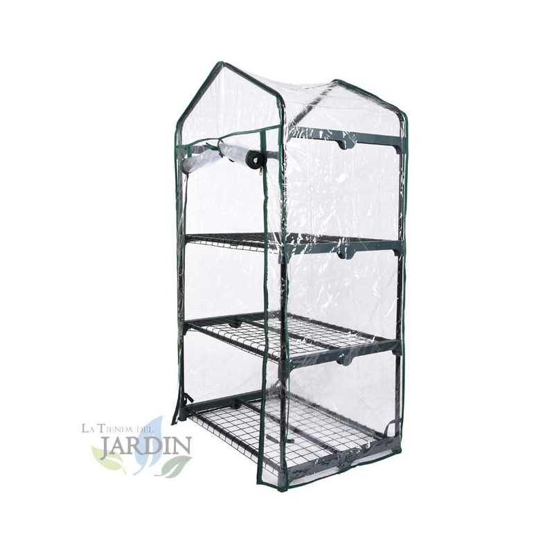 Estufa de terraço com zíper 128x69x49 cm, 3 prateleiras, para cultivo interno e externo Estufa de terraço com zíper 128x69x49 cm, 3 prateleiras, para cultivo interno e externo