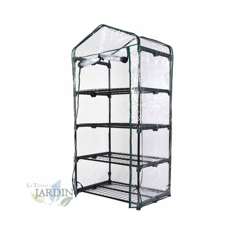 Serre de Jardin pour Balcon, Intérieur & Extérieur avec 4 Étagères, 160x69x49 cm - Solide & Facile à Monter Serre de Jardin pour Balcon, Intérieur & Extérieur avec 4 Étagères, 160x69x49 cm - Solide & Facile à Monter
