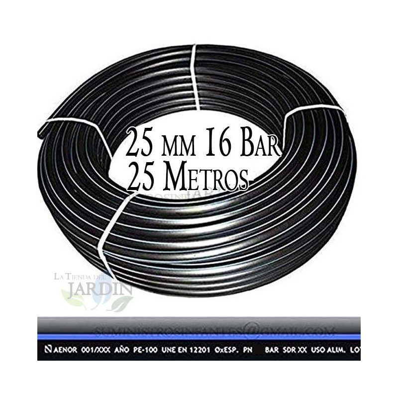 Food Polyethylene Pipe 25mm 16 bar 25m PE100 high density Food Polyethylene Pipe 25mm 16 bar 25m PE100 high density