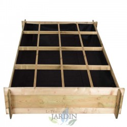 Huerto urbano de madera 134 x 134 x 24 cm, 16 departamentos. Perfecto para cultivar un huerto familiar en su hogar