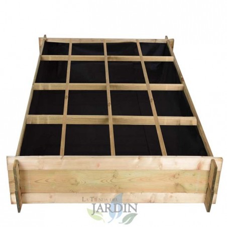 Urban wooden garden 134 x 134 x 24 cm, 16 compartments