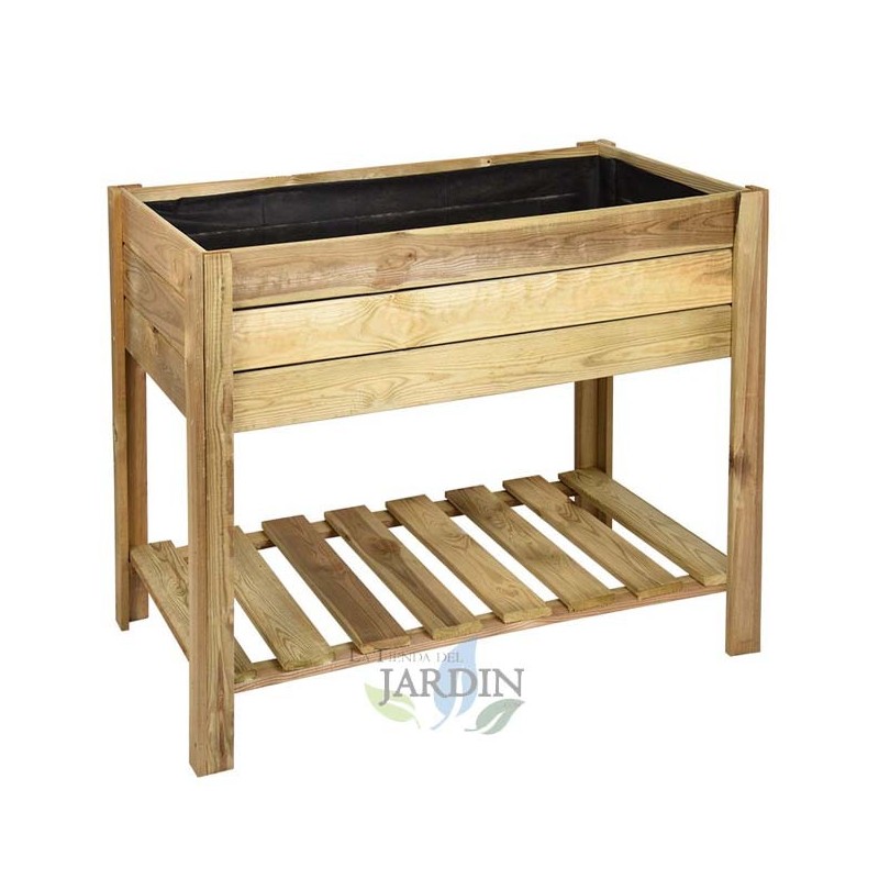 Fioriera Rialzata in Legno 100 x 50 x 75 cm. Orto Quadrato su Piedi. Lettiera da giardino rialzata economica in legno