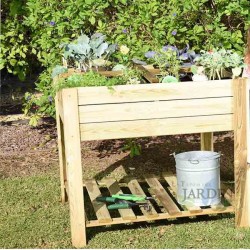 Mesa de cultivo quadrada de madeira 80x80x80 cm, ideal para jardins urbanos e jardinagem