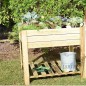 Mesa de cultivo quadrada de madeira 80x80x80 cm, ideal para jardins urbanos e jardinagem Mesa de cultivo quadrada de madeira 80x80x80 cm, ideal para jardins urbanos e jardinagem