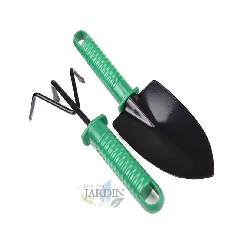 Garden shovel and rake tool pack