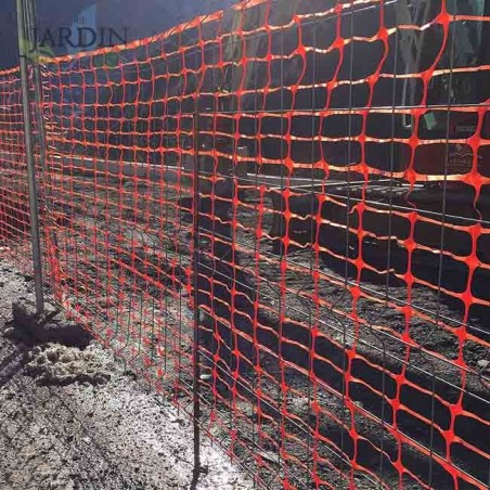 Reticolo di Segnalazione Arancione per Lavori 1 x 50 m, Quadrato 4x10 cm