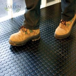 Pavimento de caucho 1 x 10 m, círculos 3mm, suelo antideslizante para alto tránsito