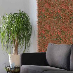 Lot de 4 Mur Végétal Artificiel Brise-Vue Verdissement Balcon Clôture de Jardin, avec Treillis, Feuilles de natus, 50 x 50 cm