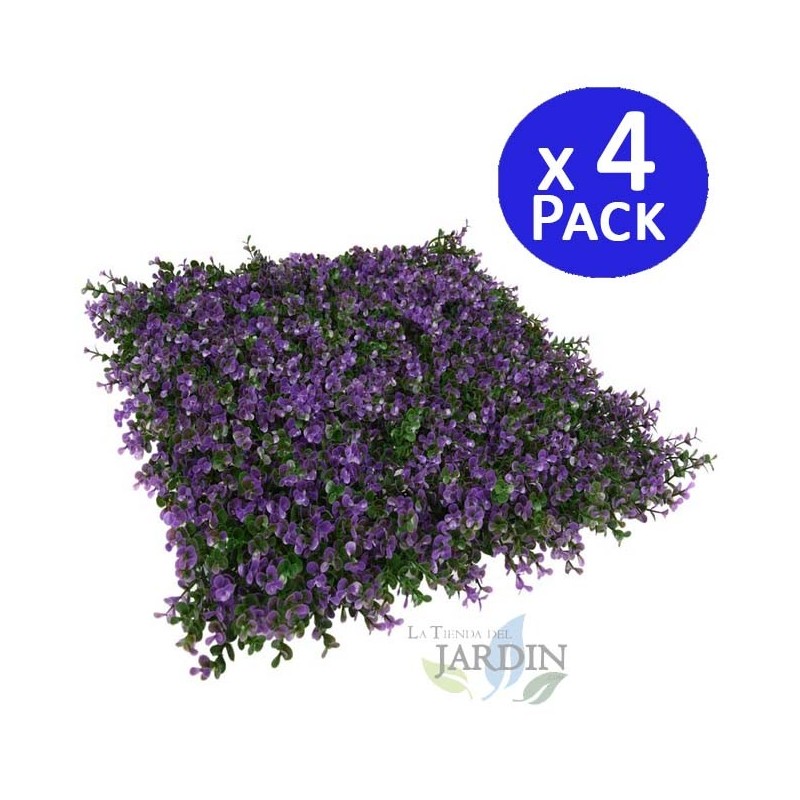 Lot de 4 Mur Végétal Artificiel Brise-Vue Verdissement Balcon Clôture de Jardin, avec Treillis, Feuilles de lavande, 50 x 50 cm Lot de 4 Mur Végétal Artificiel Brise-Vue Verdissement Balcon Clôture de Jardin, avec Treillis, Feuilles de lavande, 50 x 50 cm