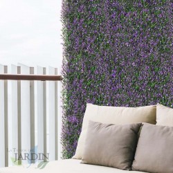 4 Stück Vertikaler Garten Lavendel 50x50 cm (1x1m) | Künstliche Pflanze | Wanddekoration für Innen- und Außenbereiche