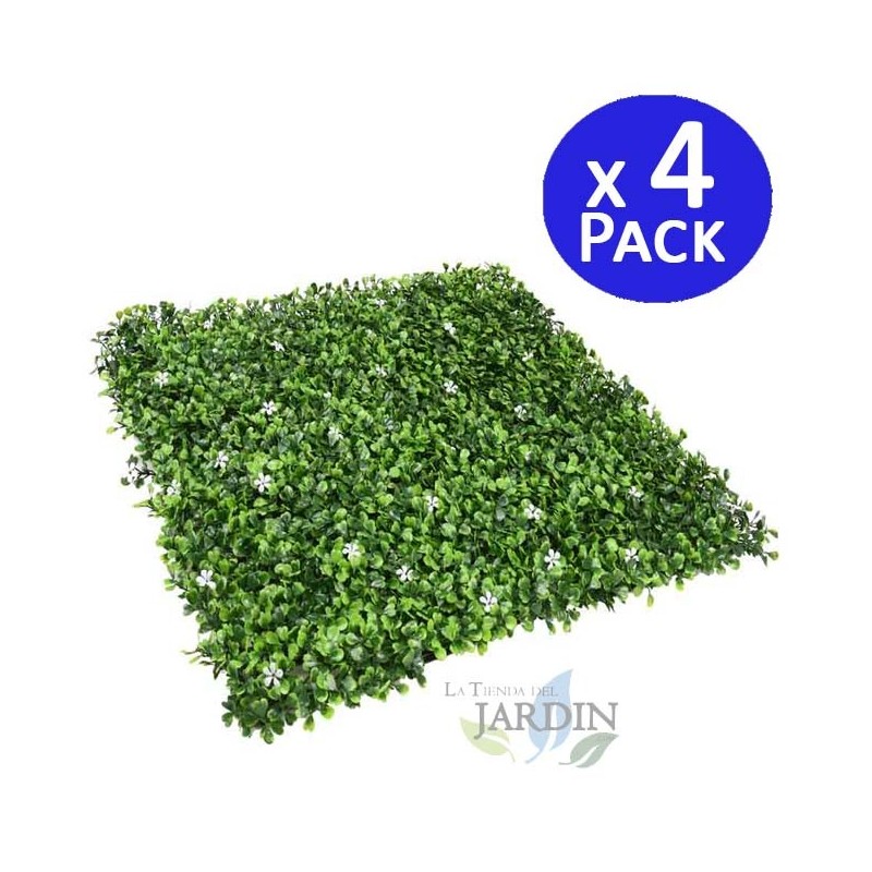 4 Stück Vertikaler Garten Jasmin 50x50 cm (1x1m) | Künstliche Pflanze | Wanddekoration für Innen- und Außenbereiche 4 Stück Vertikaler Garten Jasmin 50x50 cm (1x1m) | Künstliche Pflanze | Wanddekoration für Innen- und Außenbereiche