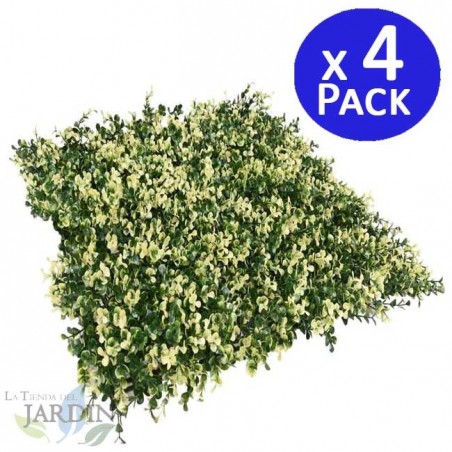 4 Stück Vertikaler Garten Flavo 50x50 cm (1x1m) | Künstliche Pflanze | Wanddekoration für Innen- und Außenbereiche