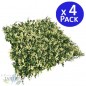 Lot de 4 Mur Végétal Artificiel Brise-Vue Verdissement Balcon Clôture de Jardin, avec Treillis, Feuilles de Flavo, 50 x 50 cm Lot de 4 Mur Végétal Artificiel Brise-Vue Verdissement Balcon Clôture de Jardin, avec Treillis, Feuilles de Flavo, 50 x 50 cm