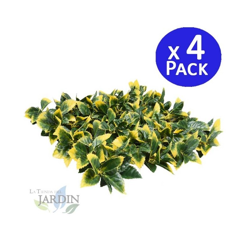 Lot de 4 Mur Végétal Artificiel Brise-Vue Verdissement Balcon Clôture de Jardin, avec Treillis, Feuilles de laurier, 50 x 50 cm Lot de 4 Mur Végétal Artificiel Brise-Vue Verdissement Balcon Clôture de Jardin, avec Treillis, Feuilles de laurier, 50 x 50 cm