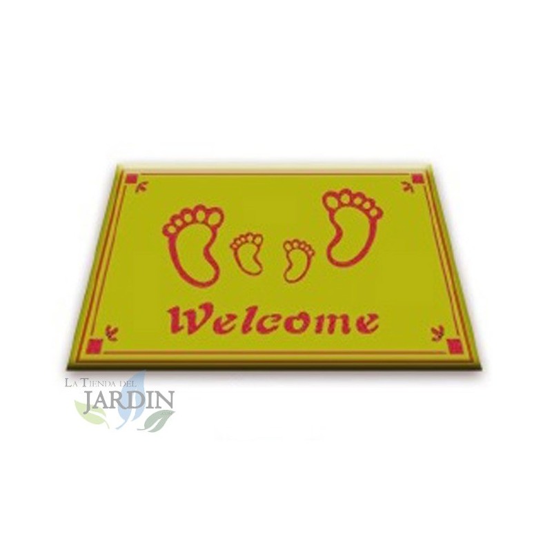  Plüsch 40x60 cm willkommen grün