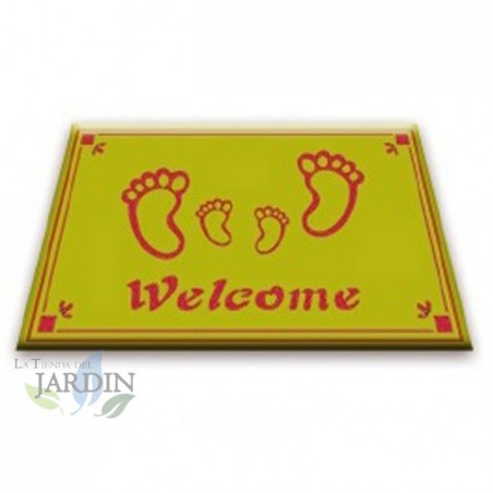 Paillasson Exterieur Entree Tapis Entree Interieur Absorbant et Antidérapart 40x60 cm vert bienvenue