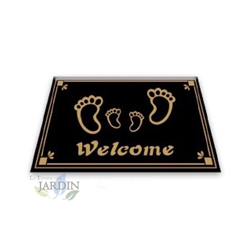 Paillasson Exterieur Entree Tapis Entree Interieur Absorbant et Antidérapart 40x60 cm Welcome noir