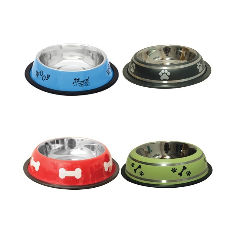 Mangiatoia per cani in acciaio inox con gomma antiscivolo